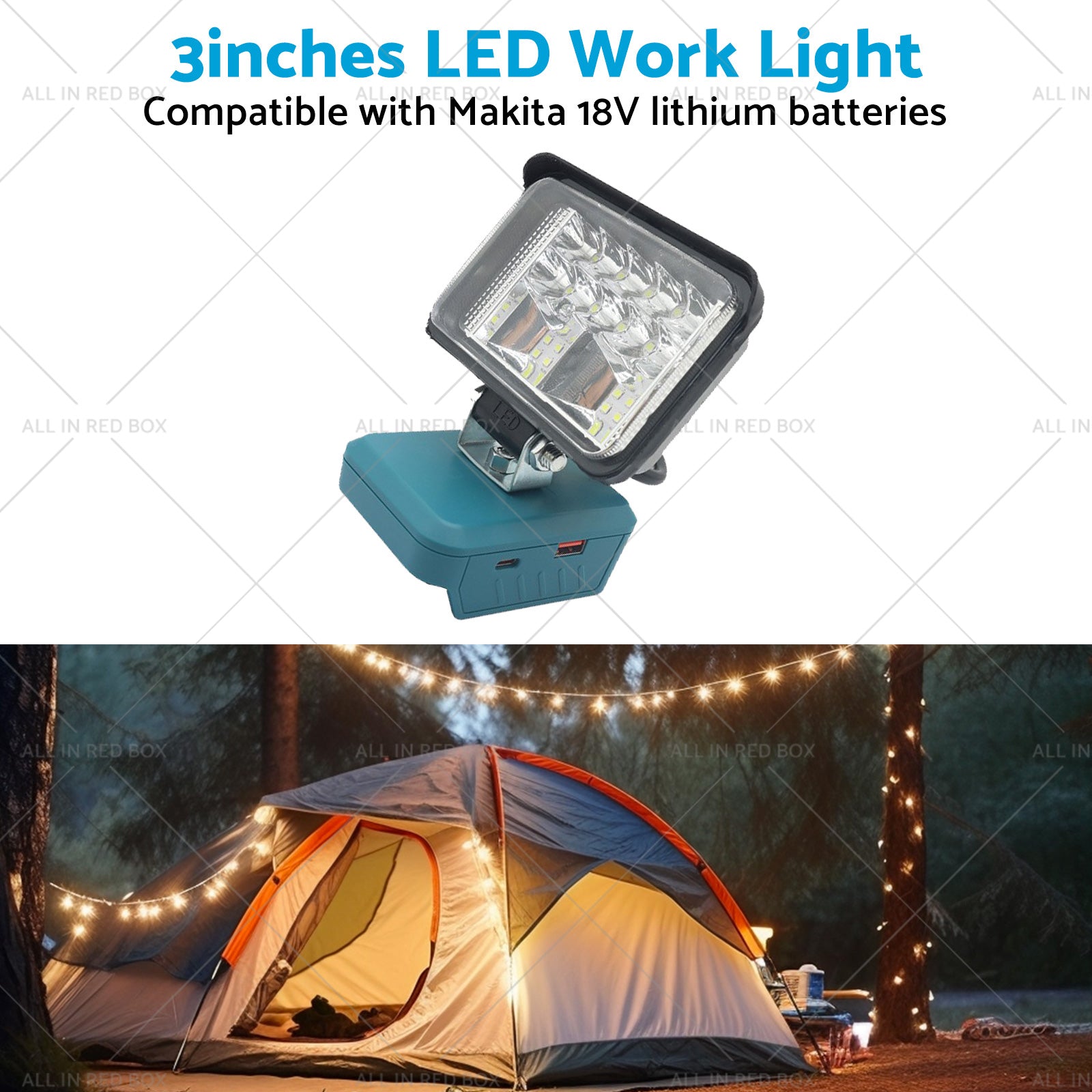 3in LED Work Light Suitable For Makita 18V Li-Ion Battery Workshop Flashlights-3