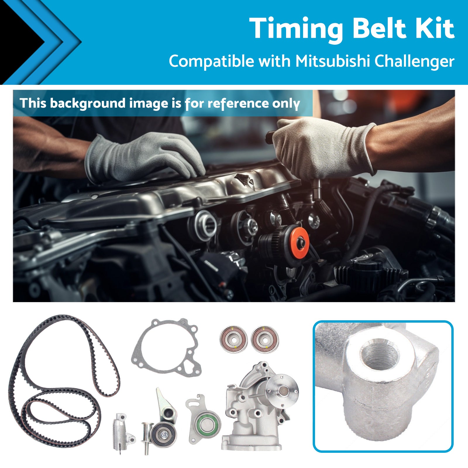 Timing Belt Kit Suitable for 08-15 Mitsubishi Challenger Triton ML MN 4D56T 2. 5L-3