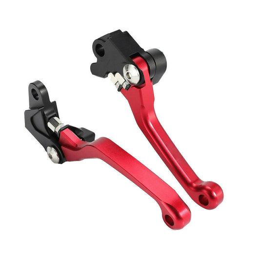 CNC Pivot Brake Clutch Levers Red Suitable For Honda XR250 / CR125R / CRF450R / CR500-1