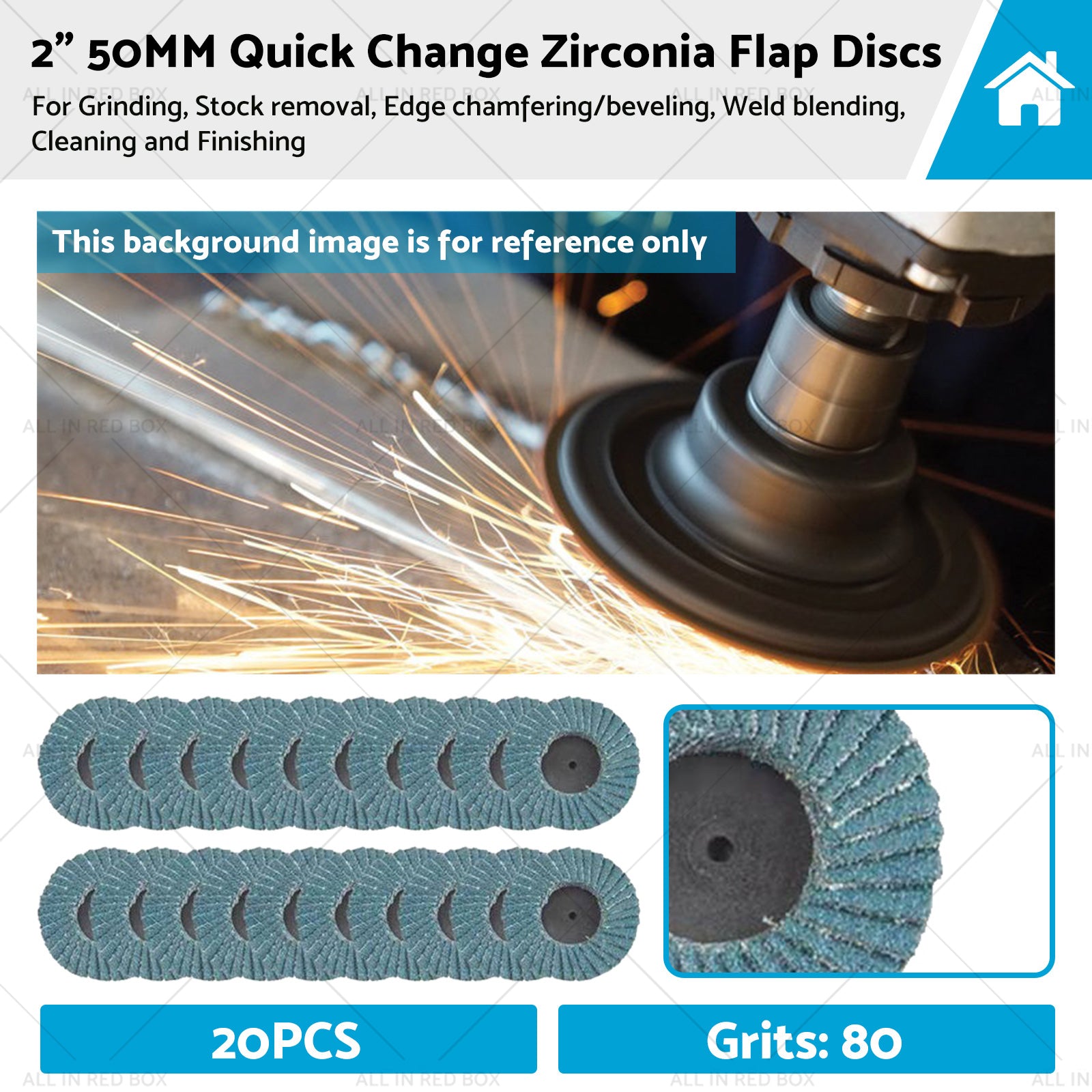 20X 2 inch  50MM Quick Change Zirconia Flap Discs Metal Sanding Flap Discs-0