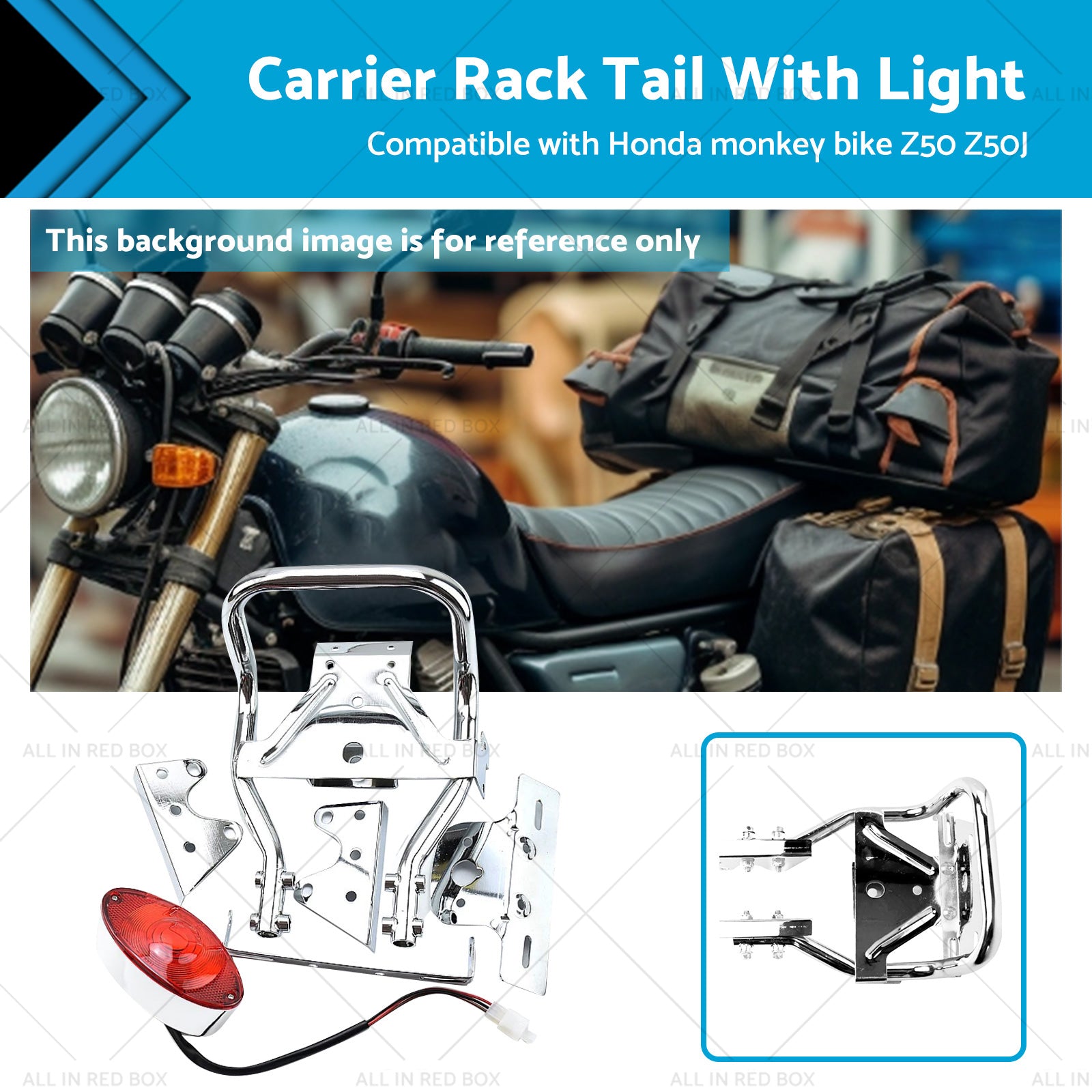 Rear Carrier Rack Tail Light Suitable For Honda Z50J Monkey Gorilla Motorcycle-0