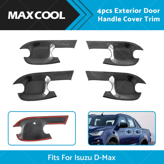 Carbon Fiber Exterior Door Handle Bowl Cover Trim For Isuzu D-Max Dmax 2021-2022-0