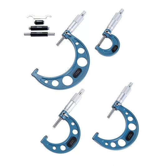 4pcs 0-100mm Outside Micrometer Machinist Tool Set Carbide 0. 01mm-0