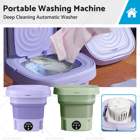 8L Foldable Washing Machine Portable 3 Modes Deep Cleaning Automatic Washer 240V-0
