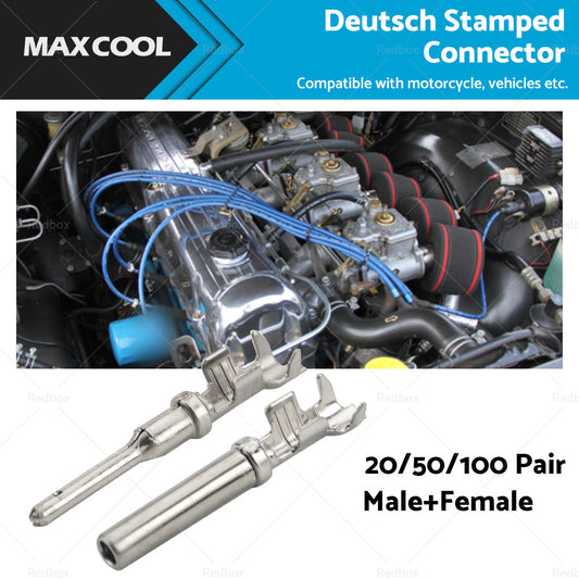 20 or 50 or 100 Pair Deutsch Solid Terminal No. 16 Stamped Contact Pins Male Female-0