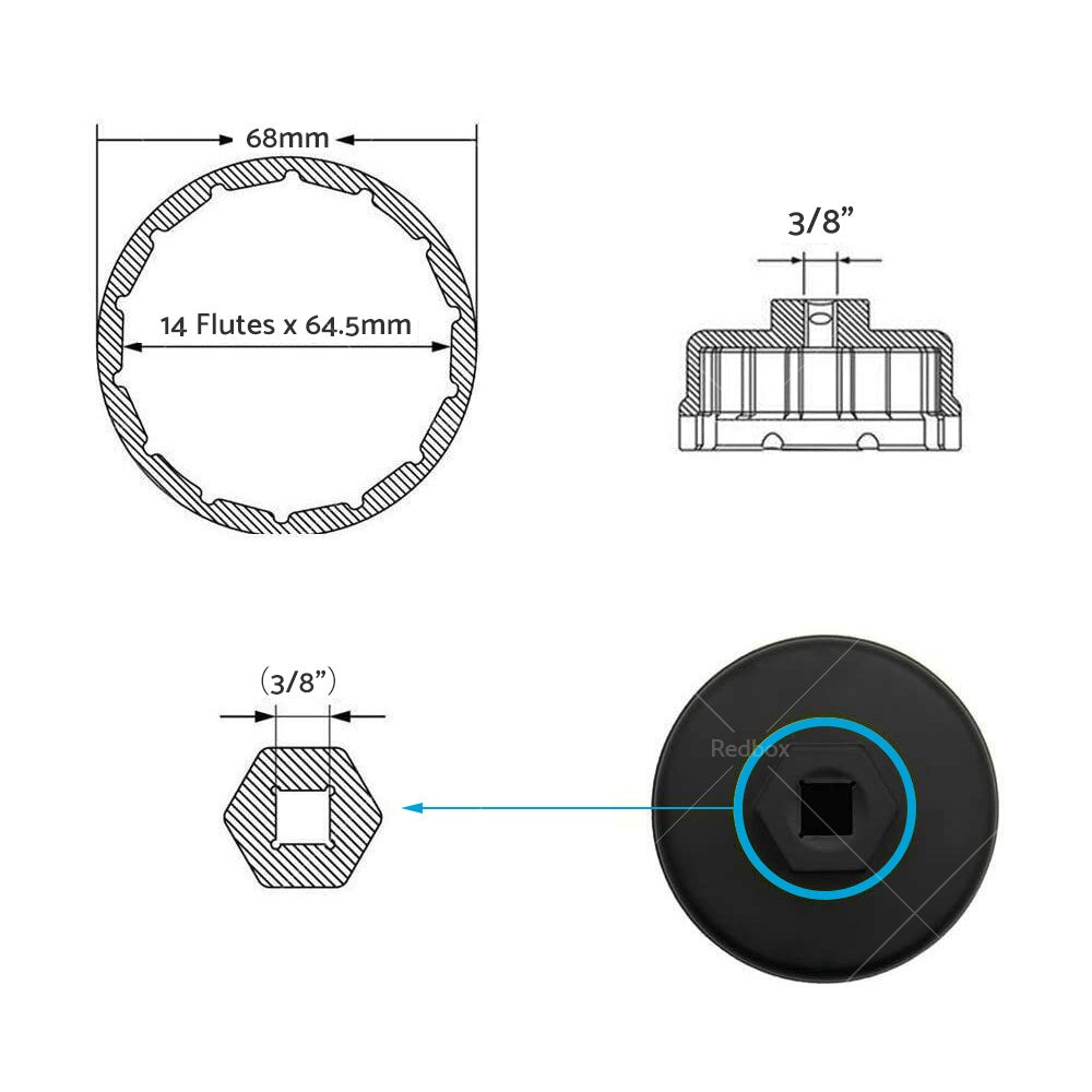 Oil Filter Wrench Cap Socket Housing Removal Tool Suitable For Land Cruiser-2