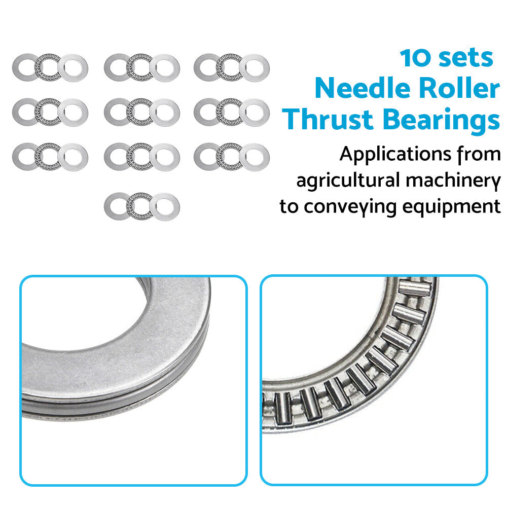 10PCS 20mm x 35mm x 2mm AXK2035 Thrust Needle Roller Bearing with AS2035 Washer-3