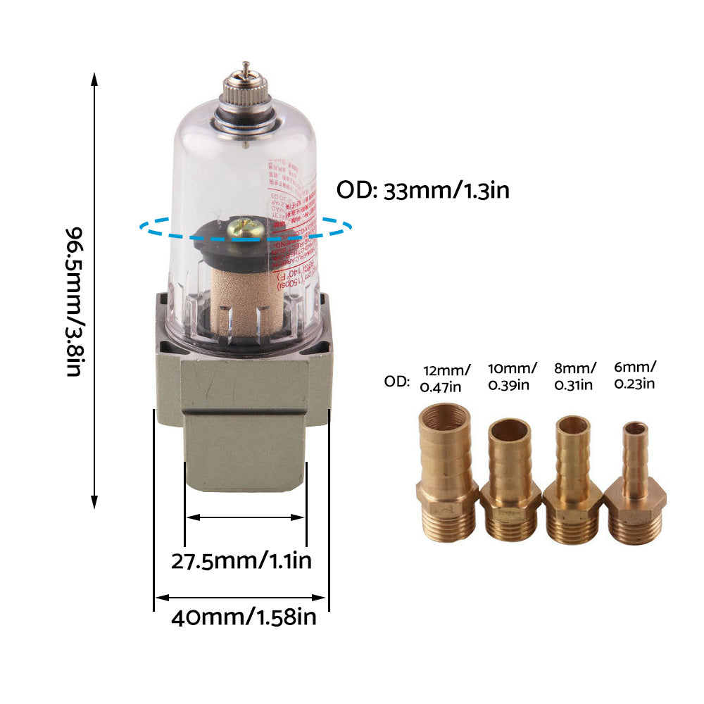 Universal Fuel Water Separator Kit Pre Filter In Line Fuel Filter 6 8 10 12mm-1