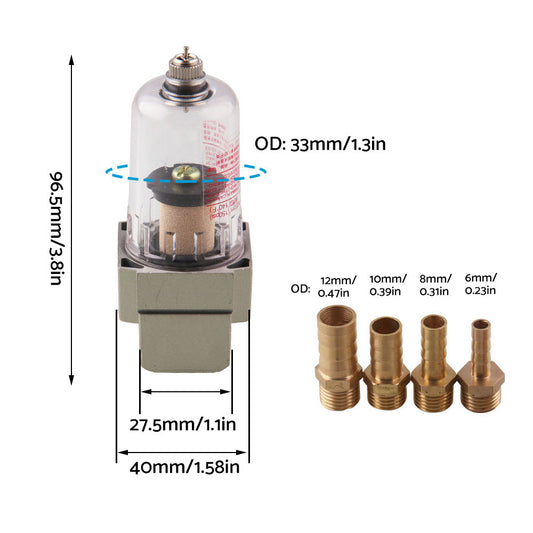 Universal Fuel Water Separator Kit Pre Filter In Line Fuel Filter 6 8 10 12mm-1