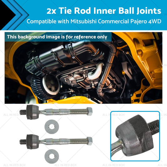 2x Tie Rod Inner Ball Joint Suitable for Mitsubishi Commercial Pajero 4WD 00-10-0