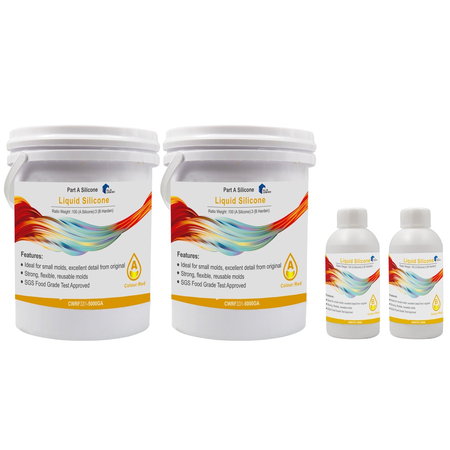 SH25 Liquid Silicone Rubber Mould Making Kit 100 3 Mix - 1Kg 2Kg 5Kg 10Kg Yellow-2