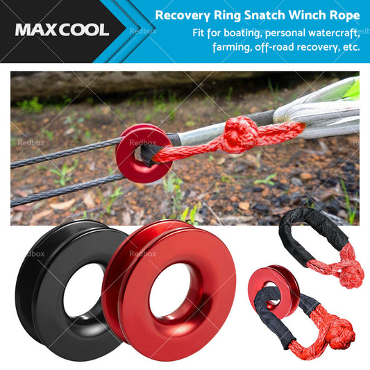 Recovery Ring Snatch Block Pulley 34749bs  and  Soft Shackle Tow Winch Rope Straps-0
