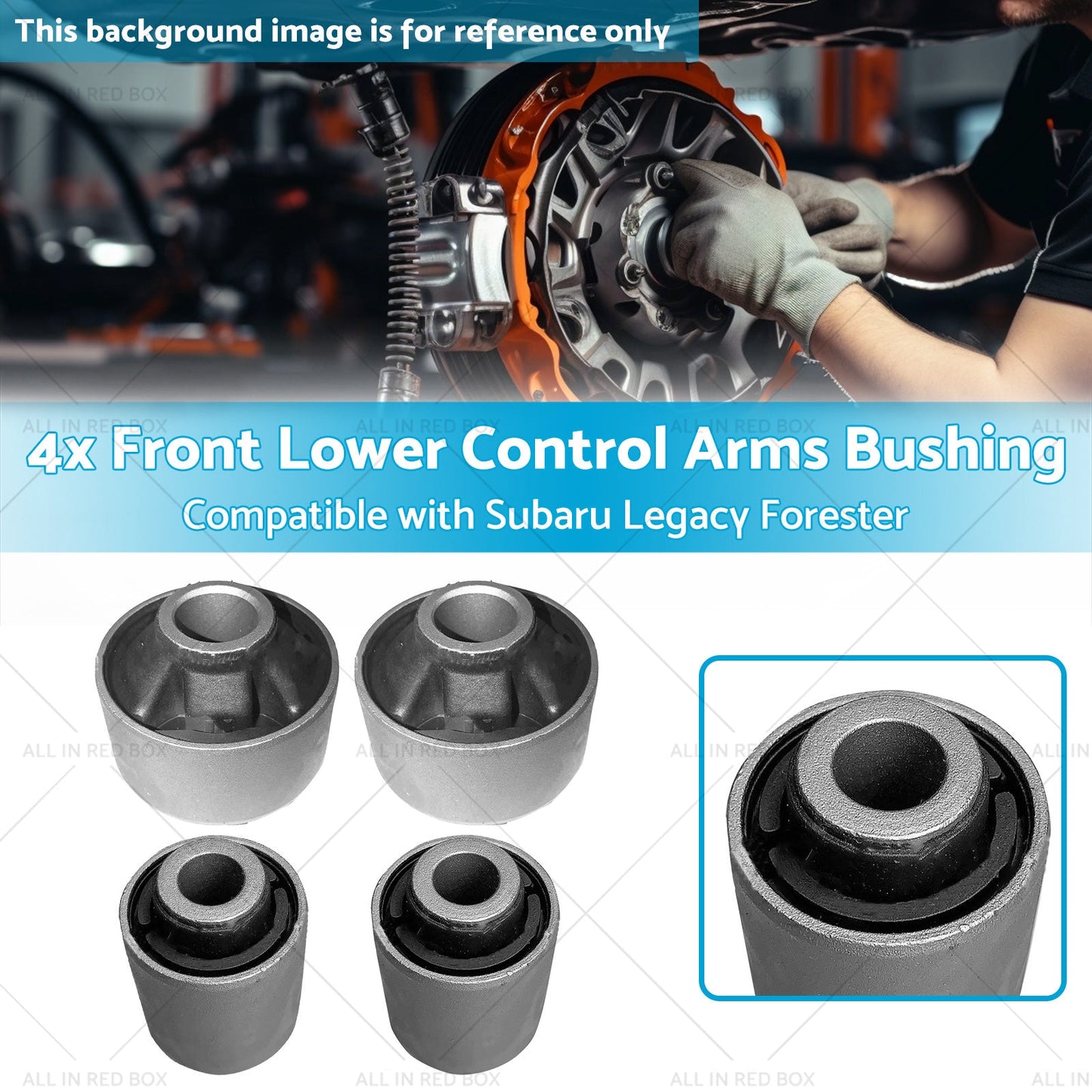 4PCS Front Lower Control Arms Bushing Suitable for Subaru Legacy Forester 03-17-1