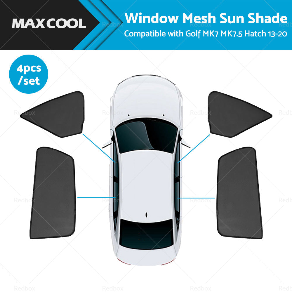 4x Foldable Window Mesh Sun Shade Suitable For Golf MK7 MK7.5 Hatch 2013-2020-0