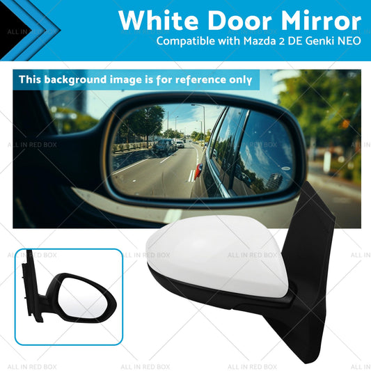 Right Side White Door Mirror Suitable for Mazda 2 DE Genki NEO MAXX 2007-2014-0