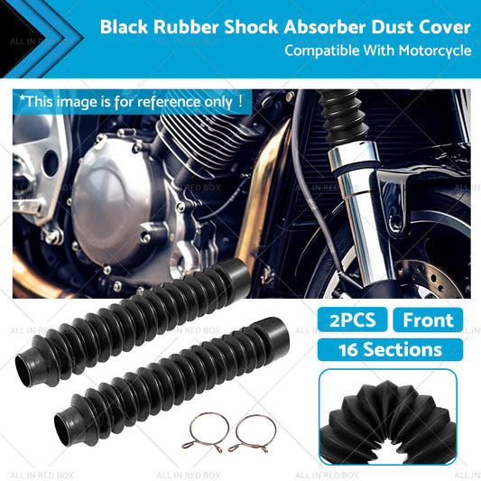 Motorcycle Rubber Front Fork Cover Dust Gaiters Gaitor Boot Shock Absorber Black-0