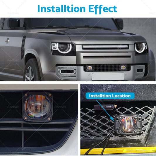 2x 3inch Flush Mount LED Work Light Bar Reverse Fog Lamp 4WD White Yellow 8D Len-1