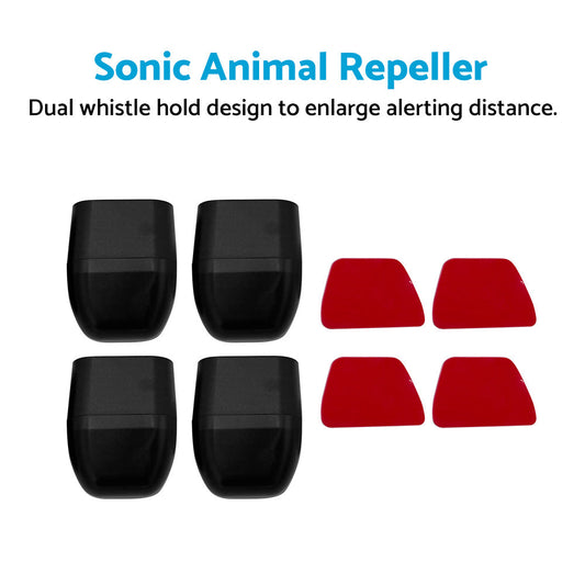 2 Pair Sonic Animal Repeller Shoo Whistle Deer Kangaroo 4WD Car Black-1
