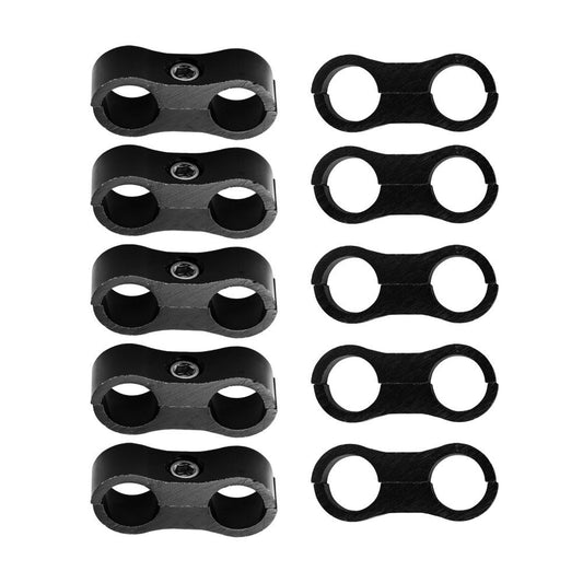 10x AN6 6AN AN-6 Nylon Braided Stainless Steel Fuel Oil Line Hose Separator Clamp-0