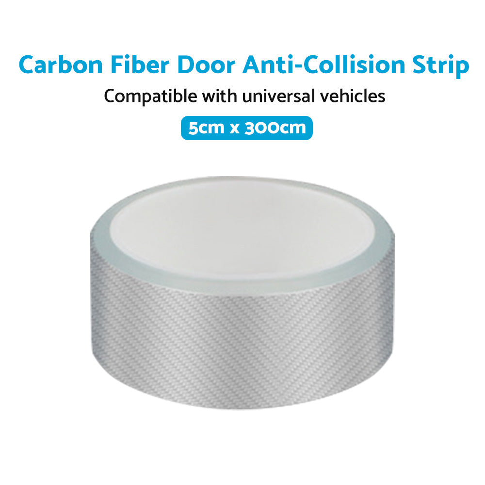 3m Car Door Sill Protector Carbon Fiber Edge Sticker Rubber Bumper Guard Strip Suitable For Universal Vehicles-3