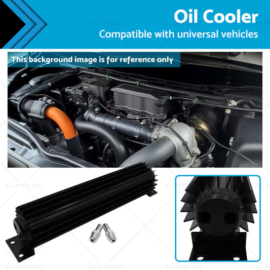Oil Cooler Universal 12'' Aluminum Dual Pass Finned Transmission W Fittings SL-0