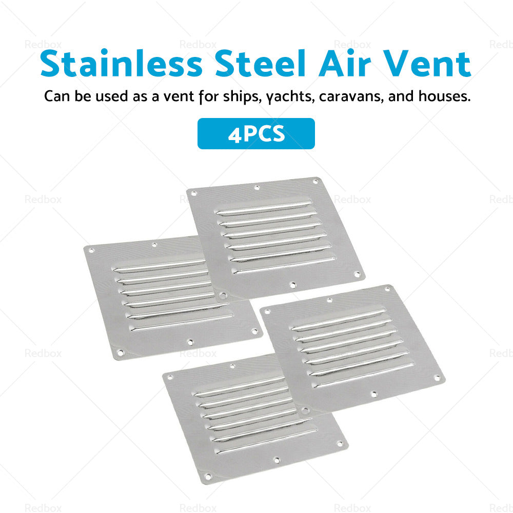 4PCS Stainless Steel Rectangular Air Vent For Caravan Boat Wall Eave Home-3