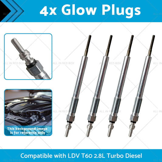 4x Glow Plugs Suitable for LDV T60 Turbo Diesel 2017 on 2. 8L-1