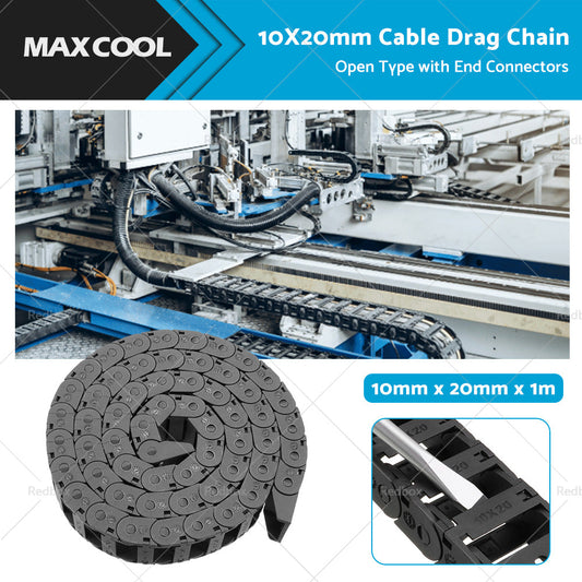 10mmX20mm 1Meter Drag Chain Cable Carrier Open Type with End Connectors Plastic-1