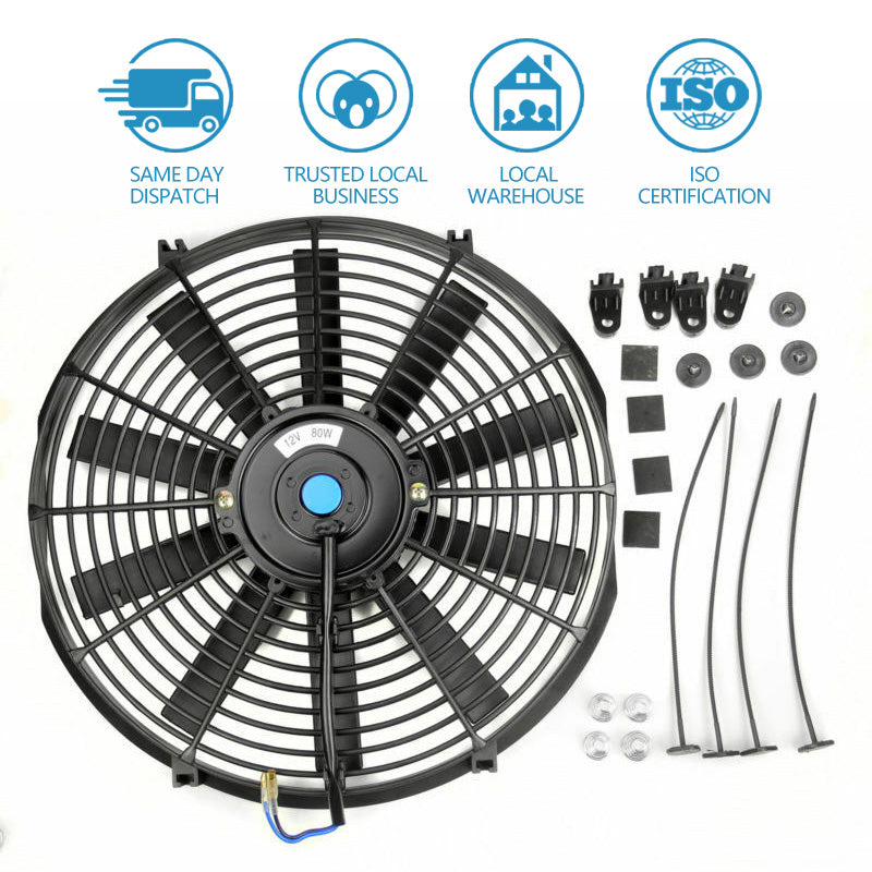 Universal 14 Inch 12V 90W Radiator Electric Cooling Thermo Fan With Mounting Kit-1