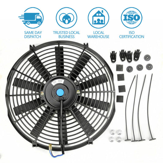 Universal 14 Inch 12V 90W Radiator Electric Cooling Thermo Fan With Mounting Kit-1