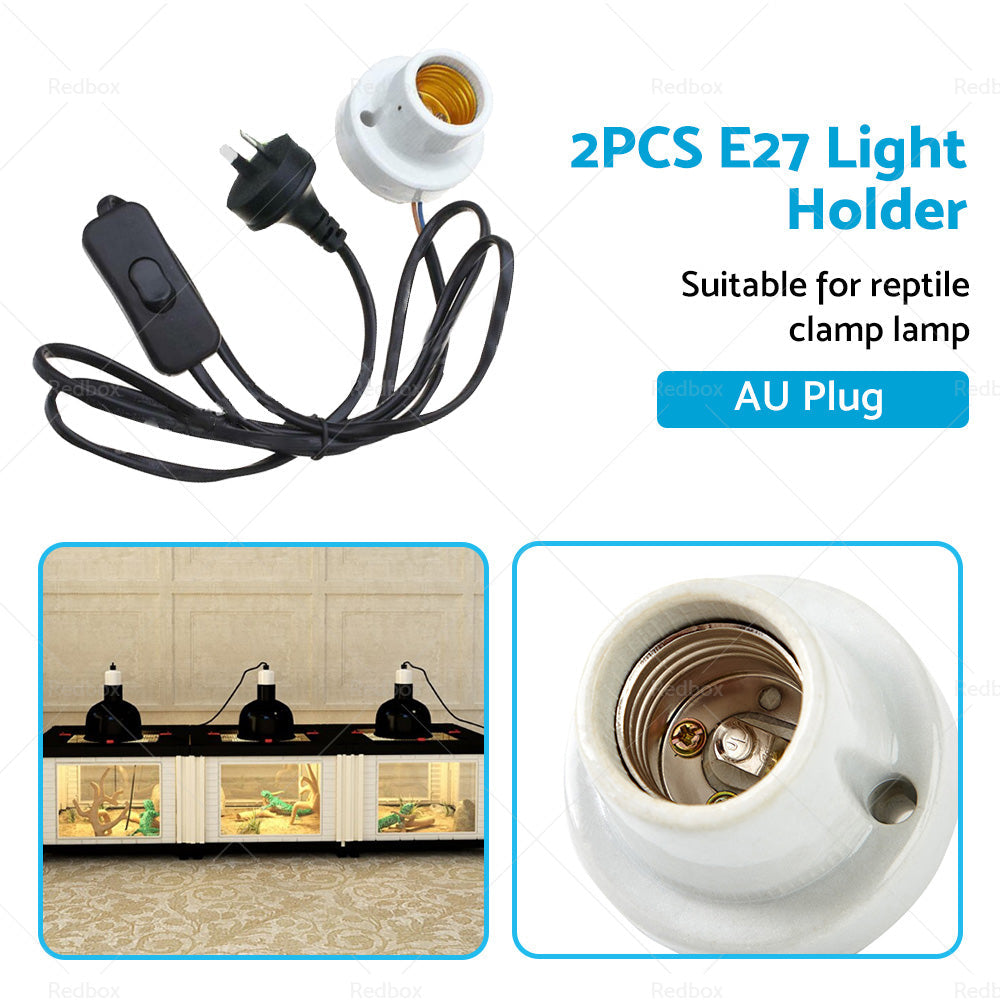 2PCS Ceramic Heat UV UVB Lamp Light Holder For Brooder Reptile Basking Tortoise-4
