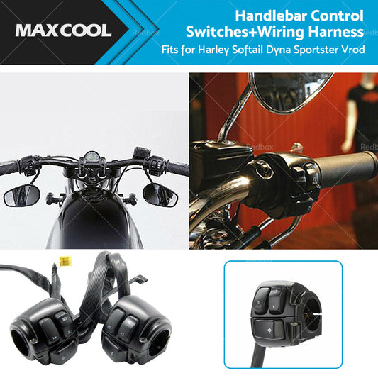Motorcycle Handlebar Control Switches  Wiring Harness Fits For Harley Dyna Vrod-0