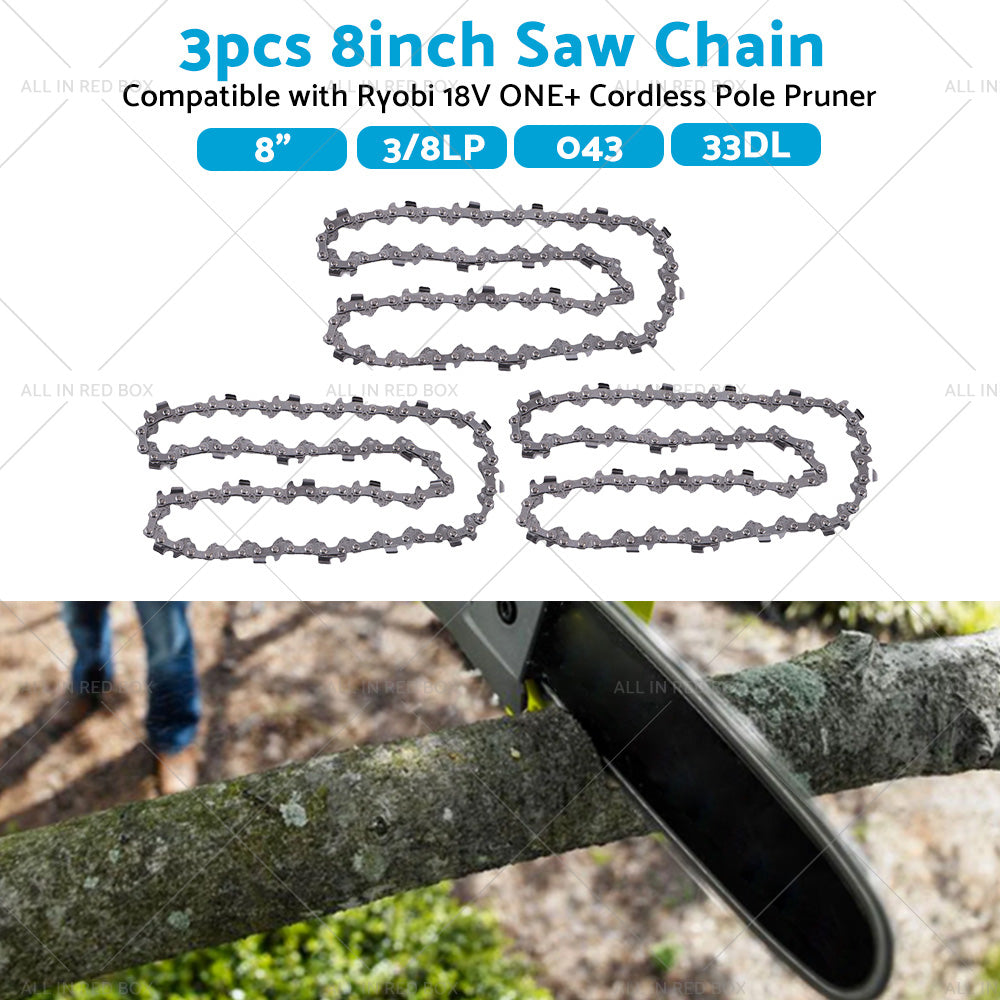 3PCS 3 8LP. 043 33DL Chainsaw Chain Suitable For Ryobi ONE Cordless Pole Pruner-2