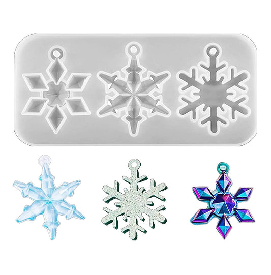 Snowflake Silicone Pendant Mold Making Jewelry Resin Necklace Mould Craft DIY 3D-0