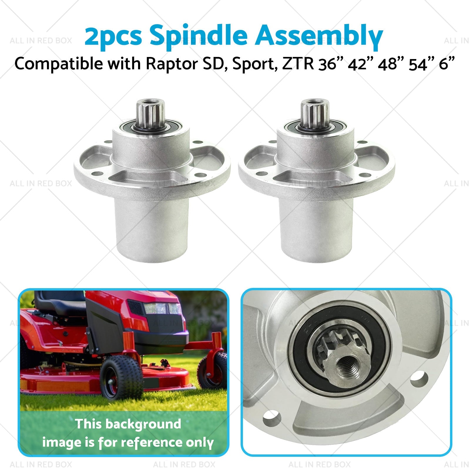 2x Blade Spindle Assembly Suitable for Raptor SD, Sport, ZTR 36'' 42'' 48'' 54''-4