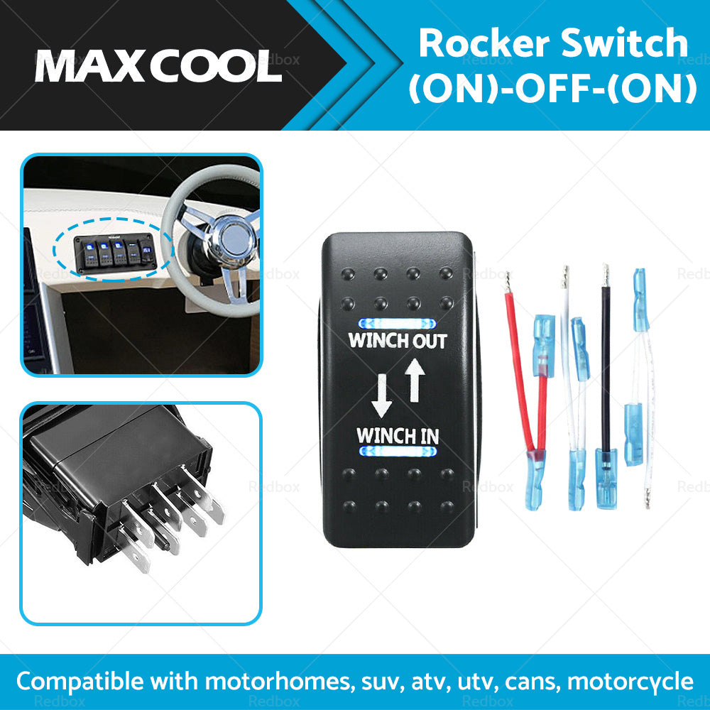7-Pin Winch In Out Rocker Switch Blue LED Rocker Toggle Switch 12V-24V ON OFF ON-1