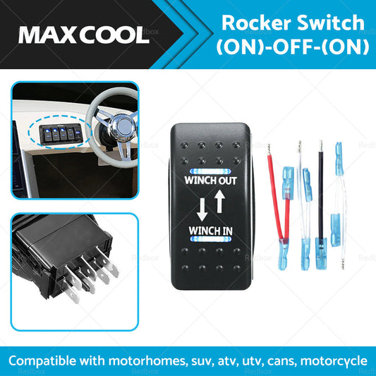 7-Pin Winch In Out Rocker Switch Blue LED Rocker Toggle Switch 12V-24V ON OFF ON-1