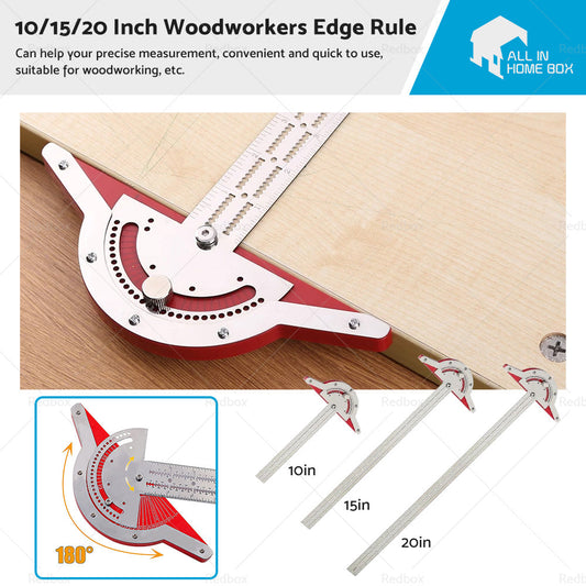 Woodworkers Edge-Rule Adjustable Protractor Angle Finder Stainless Steel Caliper-0