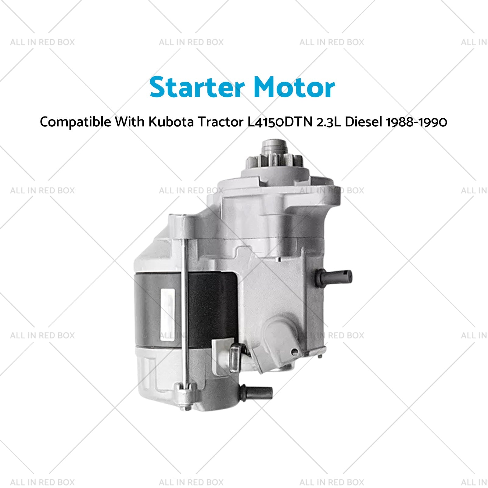 Starter Motor Suitable for Kubota Tractor L4150DTN Diesel 2.3L 1988-1990-4