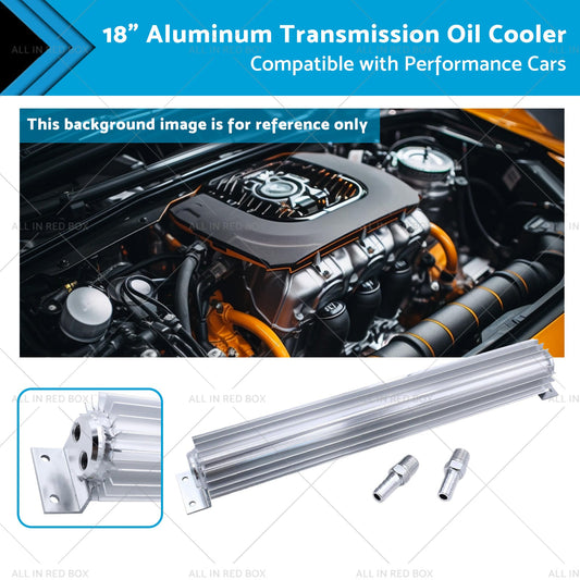 Universal 18inch Dual Pass Transmission Trans Cooler with 1 4inch NPT Fitting Aluminum-0