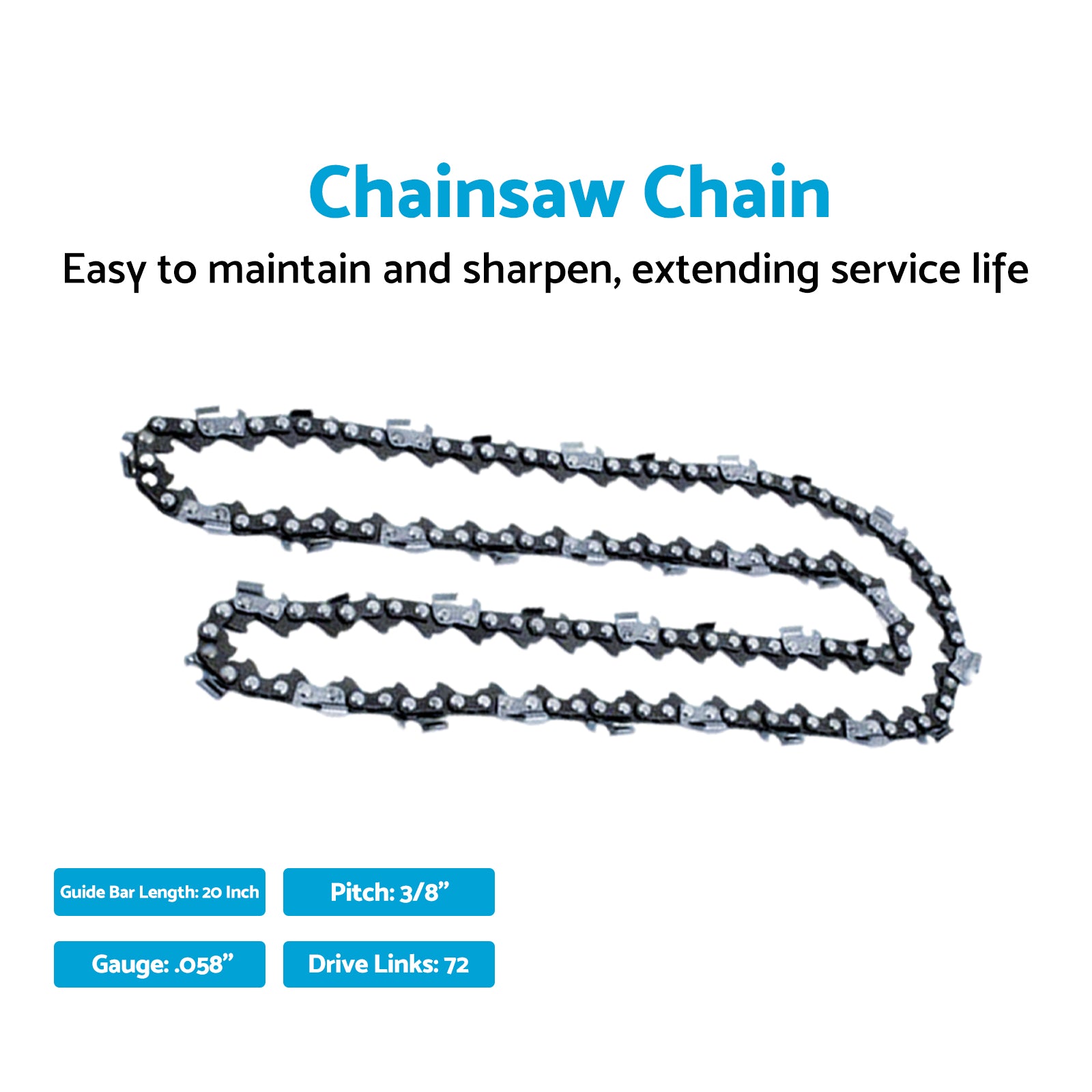 20''Chainsaw Chain 3/8 .058 72DL Suitable For Solo 603 662 665 667 667SP 670-5