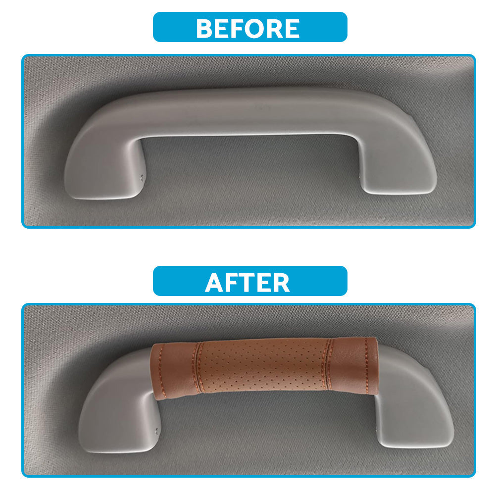 2pcs Universal Car Accessories Faux Leather Door Handle Cover Soft Car Handle-3