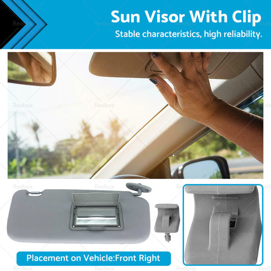 Sun Visor With Clip Front Right Side Suitable For Hyundai Getz 2002-2011 Grey-0