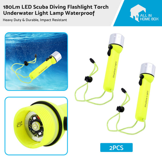 2pack Waterproof Bright LED Scuba Diving Underwater Flashlight Torch Light Lamp-1