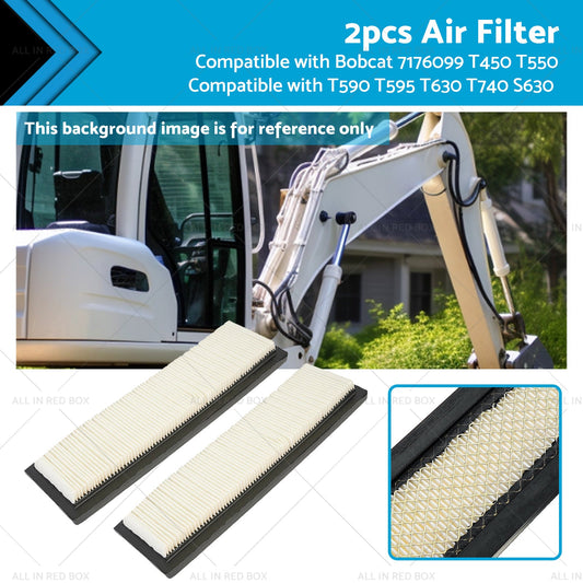 2X Air Filter SuitableFor Bobcat 7176099 T450 T550 T590 T595 T630 T740 S630 S650-0