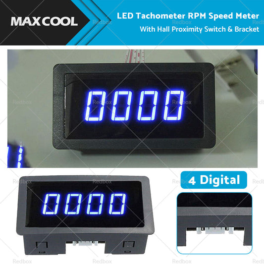 4 Digital LED Tachometer RPM Speed Meter  Hall Proximity Switch Sensor NPN Set-0