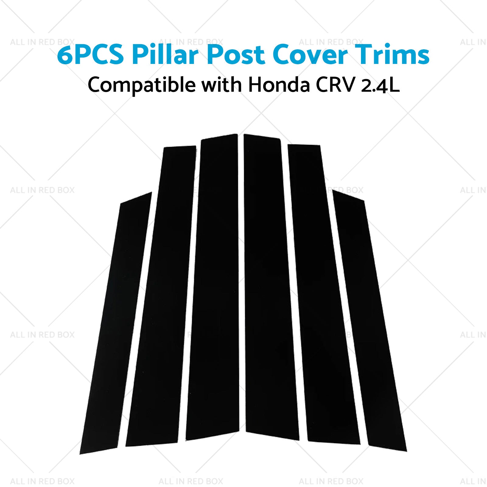 6PCS Black Window Trim Covers Suitable for 07-11 Honda CRV 2. 4L-3