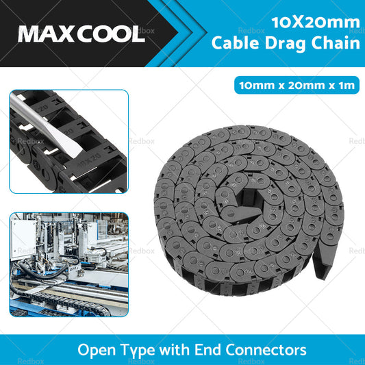 10mmX20mm 1Meter Drag Chain Cable Carrier Open Type with End Connectors Plastic-0