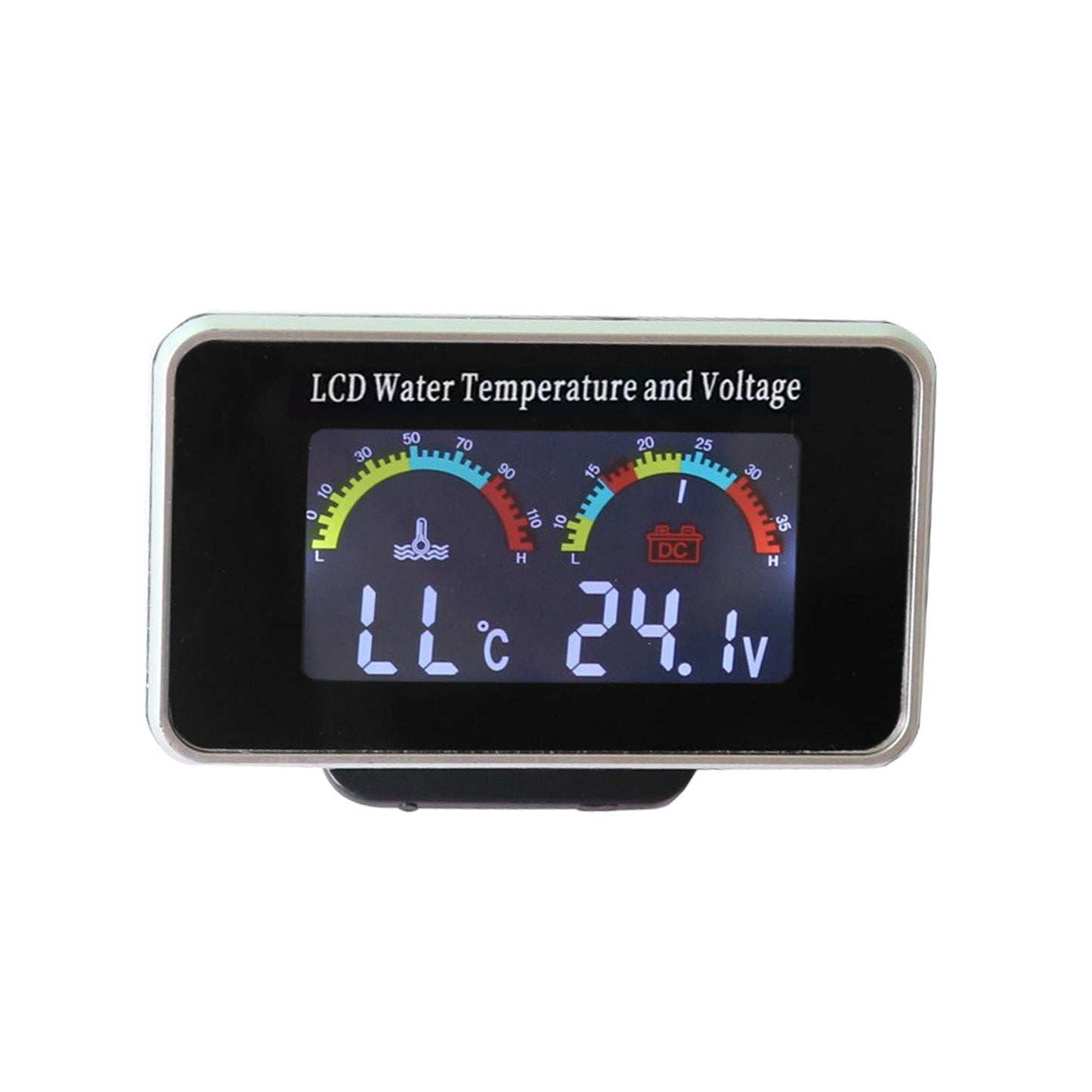 2 In1 Car Digital LCD Water Temperature Meter Voltmeter Gauge 12V/24V Display-2