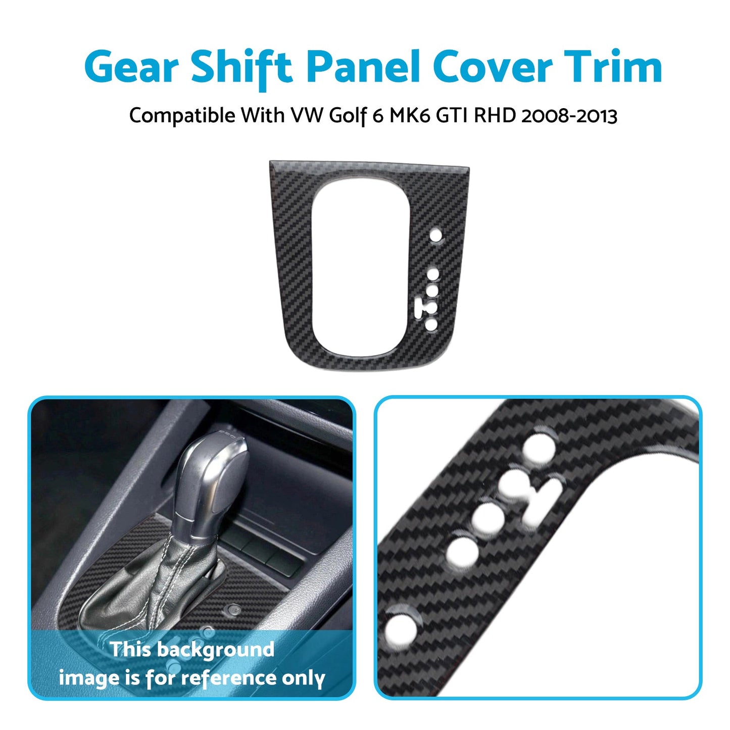 Carbon Gear Shift Panel Cover Trim Suitable For VW Golf 6 MK6 GTI RHD 2008-2013-3